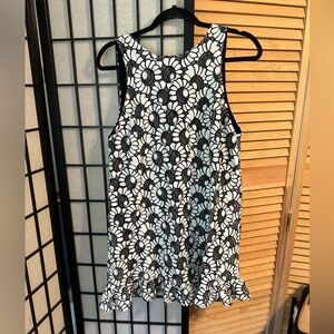 Free People Black and White Floral Lace Tank Top